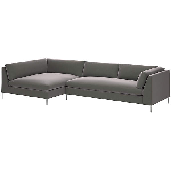 Decker 2 Piece Sectional Sofa With Left Arm Chaise Luca Storm Cb2
