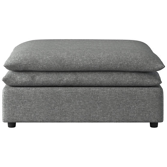 Mattea Ottoman Hatch Charcoal