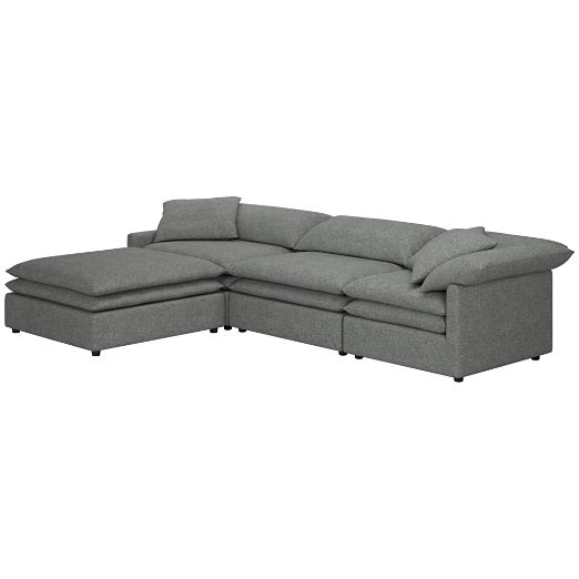 Mattea 4-Piece Sectional Sofa with Left Arm Hatch Charcoal