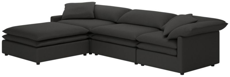 Mattea 4-Piece Sectional Sofa with Left Arm Kanvas Ebony - image 0 of 8