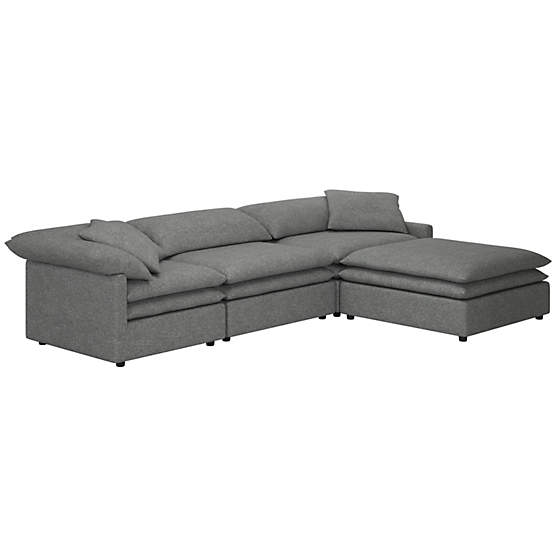 Mattea 4-Piece Sectional Sofa with Right Arm Hatch Charcoal