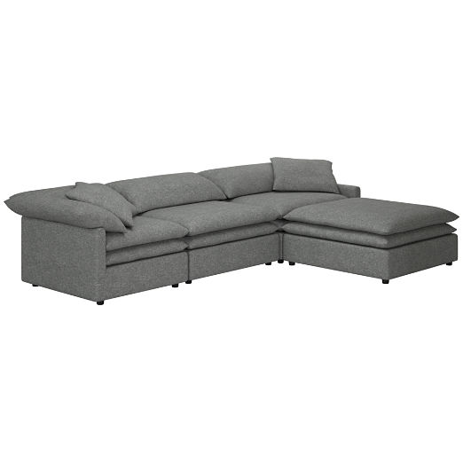 Mattea 4-Piece Sectional Sofa with Right Arm Hatch Charcoal