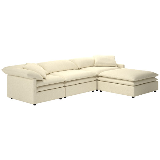 Mattea 4-Piece Sectional Sofa with Right Arm Bloce Cream