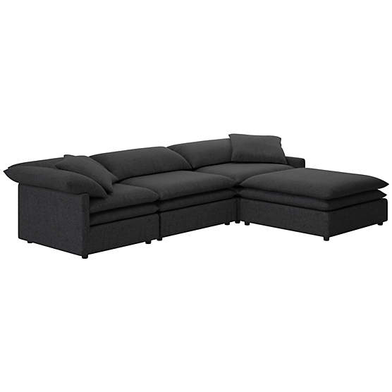 Mattea 4-Piece Sectional Sofa with Right Arm Bloce Noir