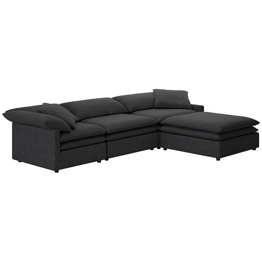 Mattea 4-Piece Sectional Sofa with Right Arm Bloce Noir