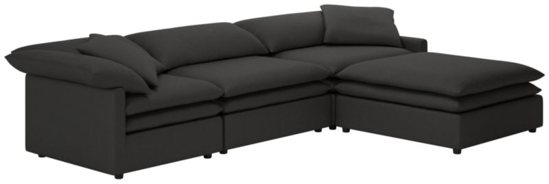 Mattea 4-Piece Sectional Sofa with Right Arm Kanvas Ebony - image 0 of 8