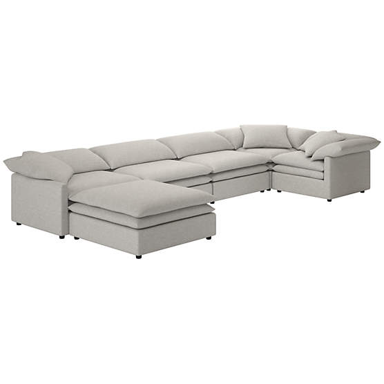 Mattea 6-Piece Sectional Sofa with Left Arm Hatch Platinum