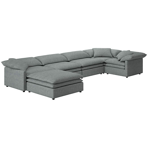 Mattea 6 Piece Sectional Sofa With Left Arm Nomad Charcoal Cb2