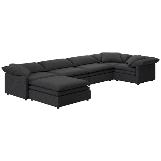 Mattea 6-Piece Sectional Sofa with Left Arm Bloce Noir