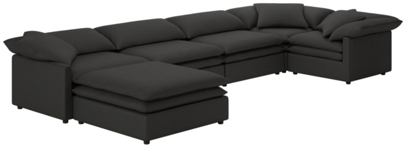 Mattea 6-Piece Sectional Sofa with Left Arm Kanvas Ebony - image 0 of 8