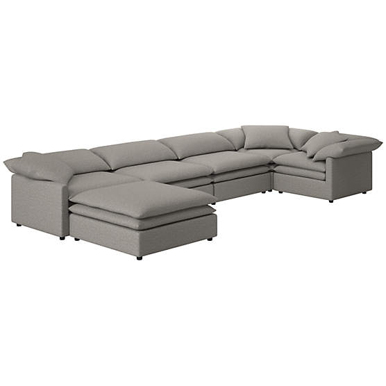 Mattea 6Piece Sectional Sofa with Left Arm Hatch Platinum CB2