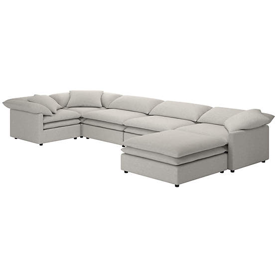 Mattea 6-Piece Sectional Sofa with Right Arm Hatch Platinum