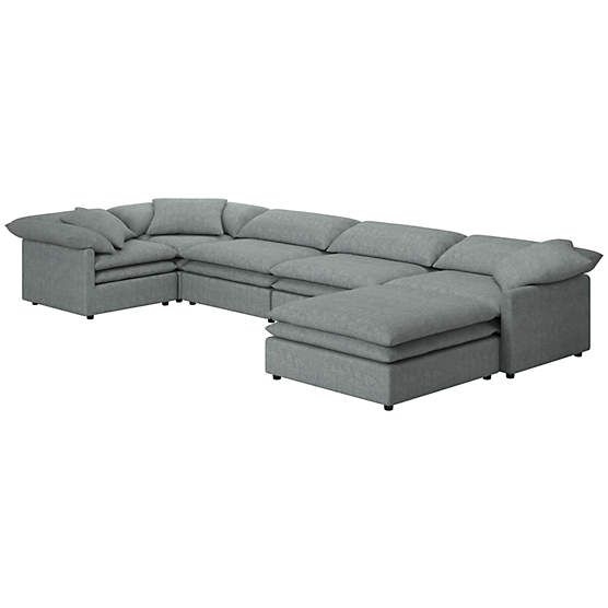 Mattea 6-Piece Sectional Sofa with Right Arm Nomad Charcoal