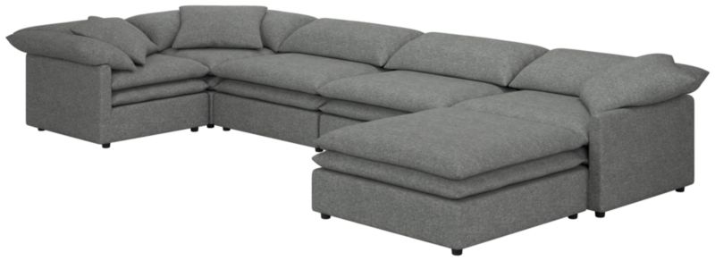 Mattea 6-Piece Sectional Sofa with Right Arm Hatch Charcoal - image 0 of 8