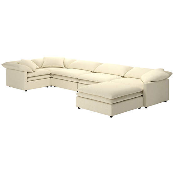 Mattea 6-Piece Sectional Sofa with Right Arm Bloce Cream