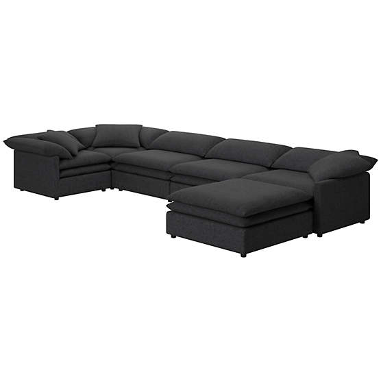 Mattea 6-Piece Sectional Sofa with Right Arm Bloce Noir