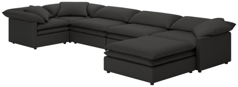 Mattea 6-Piece Sectional Sofa with Right Arm Kanvas Ebony - image 0 of 8