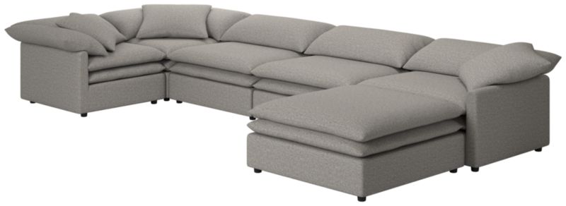 Mattea 6-Piece Sectional Sofa with Right Arm Taylor Felt Grey - image 0 of 8