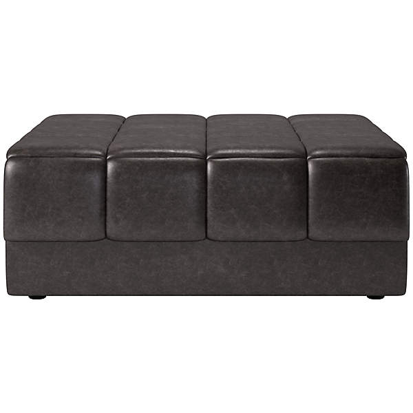 Leather sales ottoman cb2