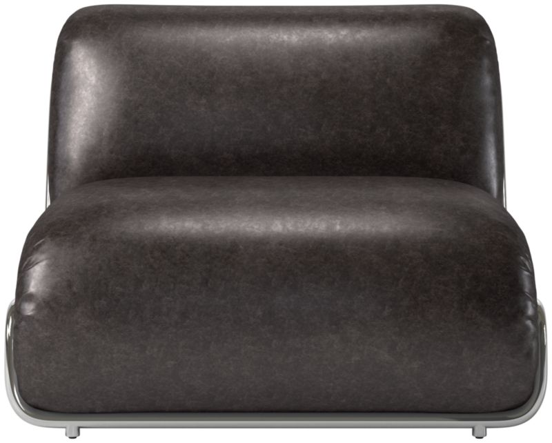 Hada Armless Leather Lounge Chair Bello Black - image 0 of 8