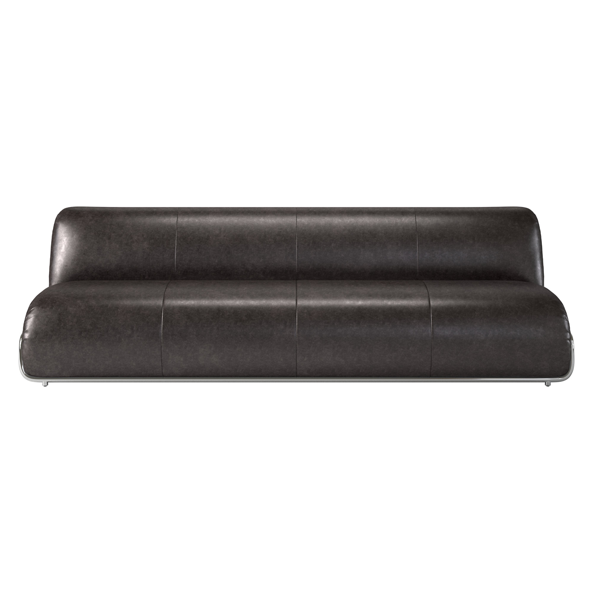 Hada Armless Leather Sofa Bello Black CB2
