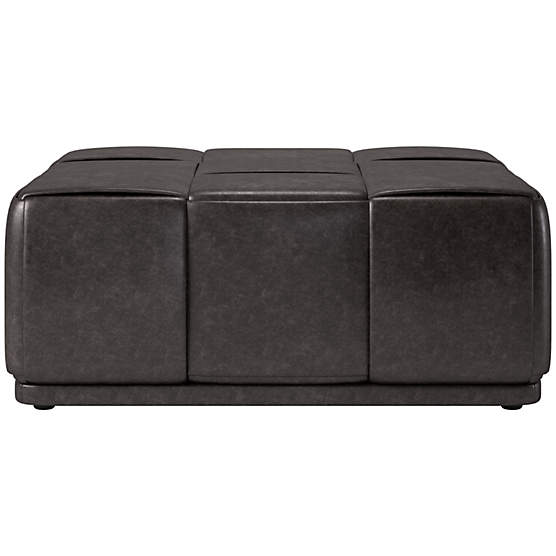 Pointe Leather Ottoman Bello Black