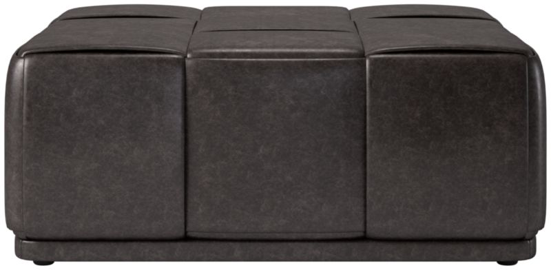 Pointe Leather Ottoman Bello Saddle CB2