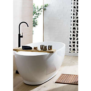 Rubber-Coated Blue Bath Accessories | CB2