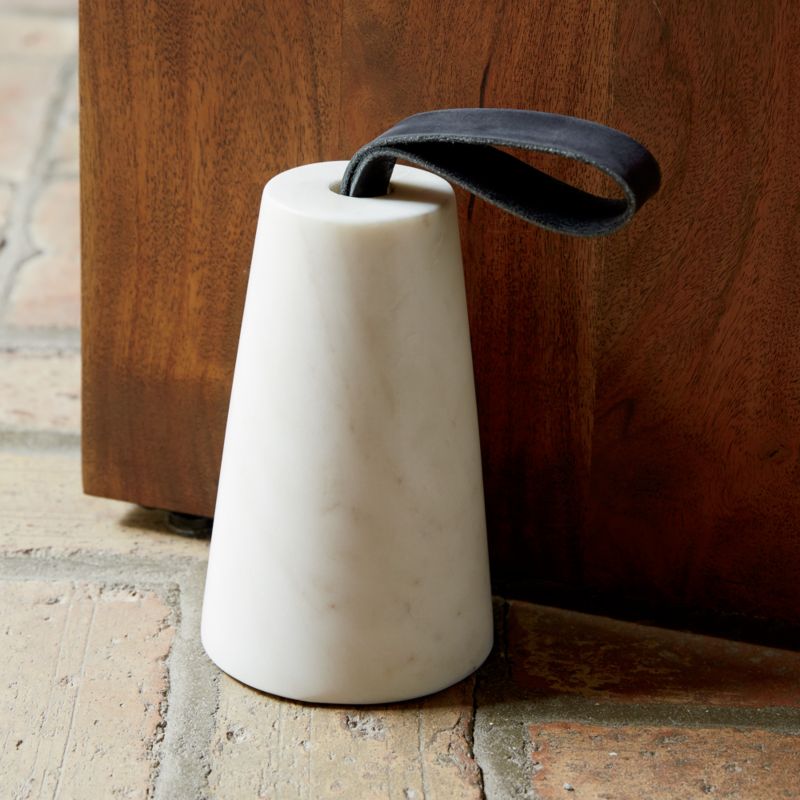 Marble Doorstop with Leather Loop Handle - image 3 of 6