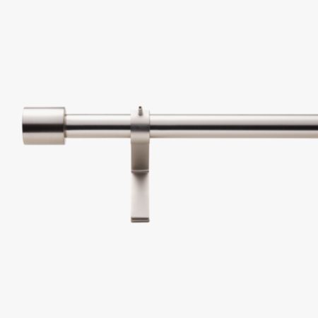 Brushed Nickel Cap Finial Curtain Rod Set 88 120 X 75 Dia Cb2