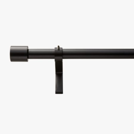Matte Black Cap Finial Curtain Rod Set 48 88 X 75 Dia Cb2