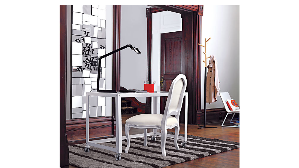 Go Cart White Rolling Desk Reviews Cb2