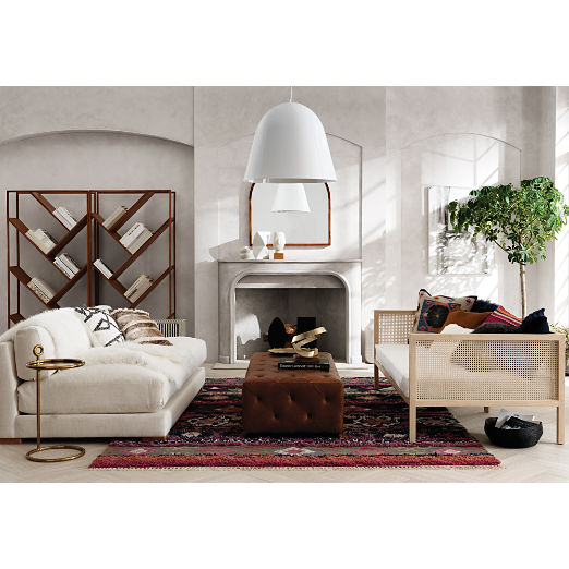 Saddle Leather Tufted Ottoman