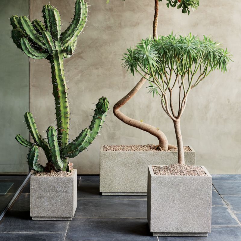 View Playa Grey Stone Indoor/Outdoor Planter Set of 3 details
