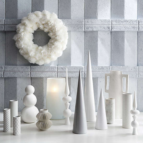 Pax Matte White Wood Bead Holiday Garland 120, CB2