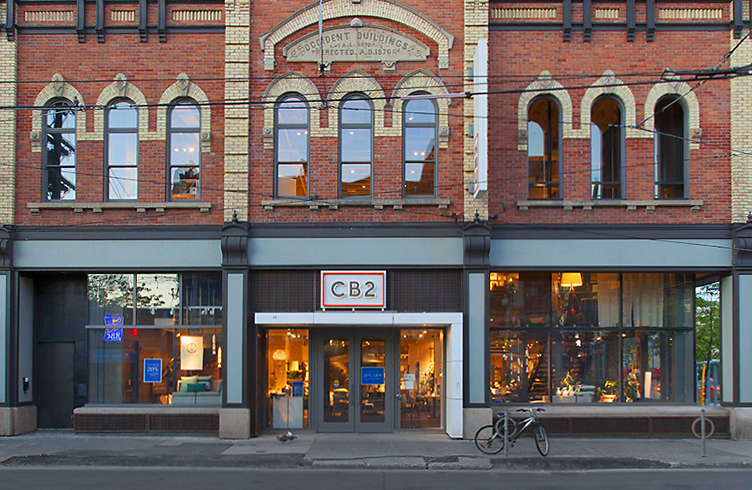 Exterior view of Crate and Barrel location, Toronto