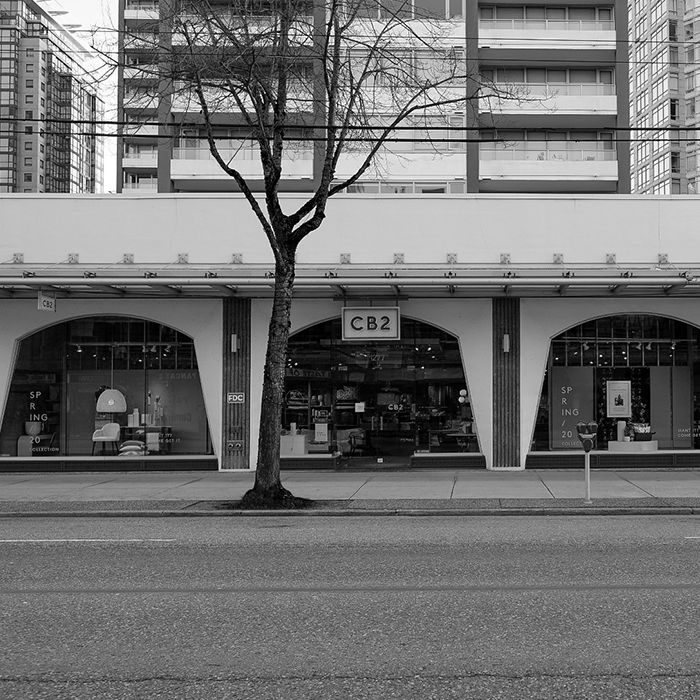 Exterior view of CB2 Vancouver