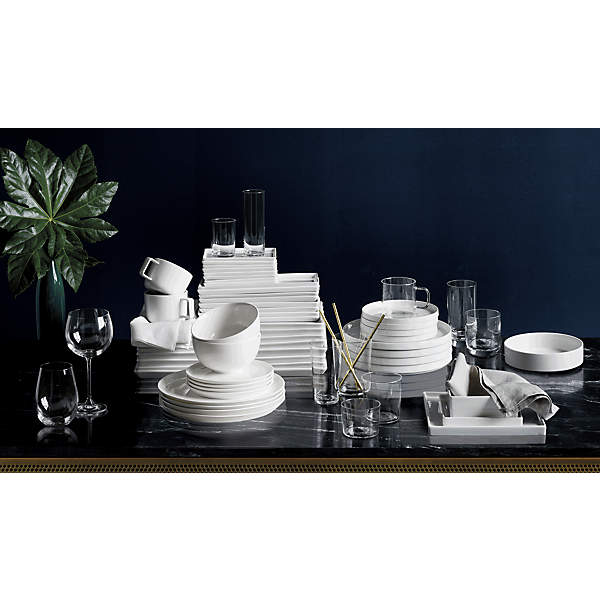 Contact Modern White Salad Plate Set of 8 + Reviews | CB2